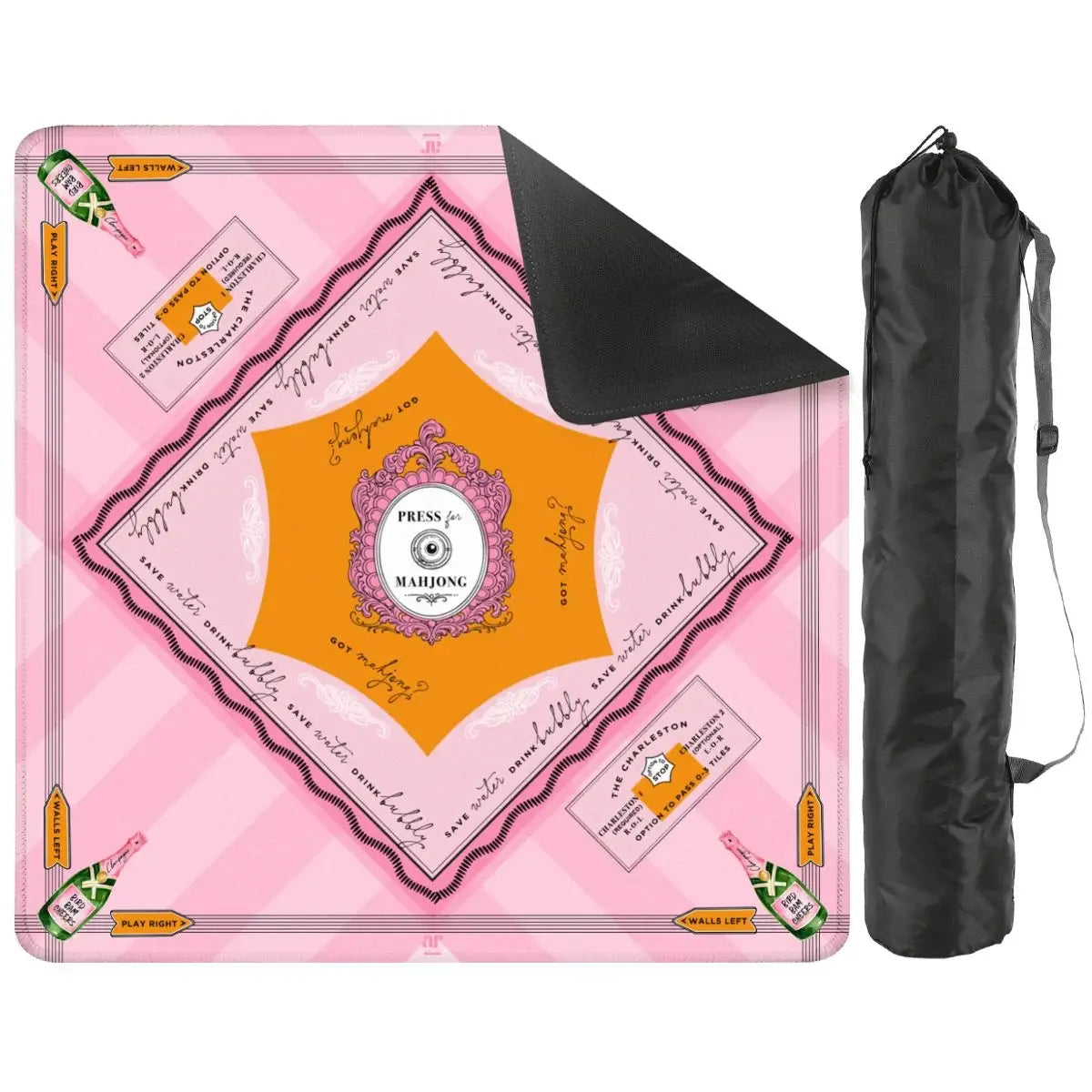 Anders Ruff Design Co. - 'Press for Mahjong' Mat | The Champagne & Mahj Collection: 33" x 33"