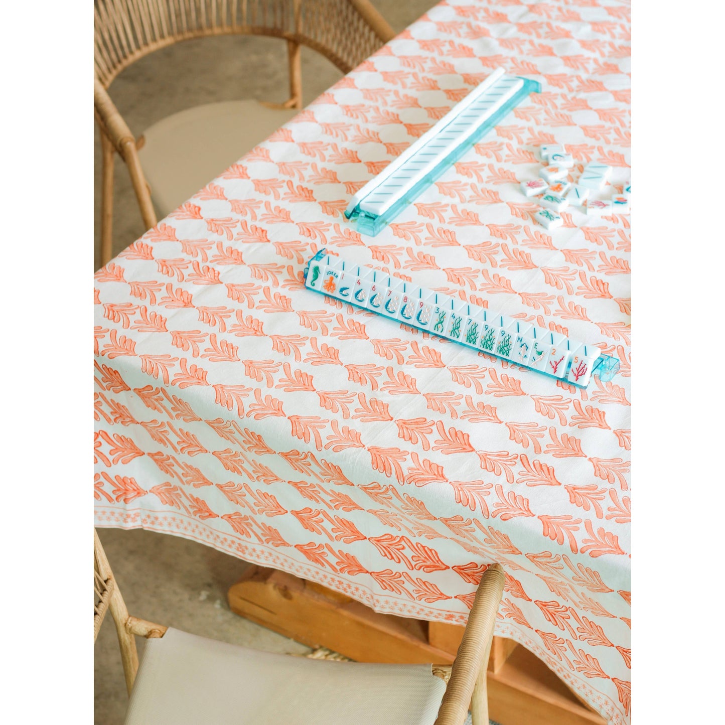 Mended - Table Throw - Palmetto, Orange & Melon