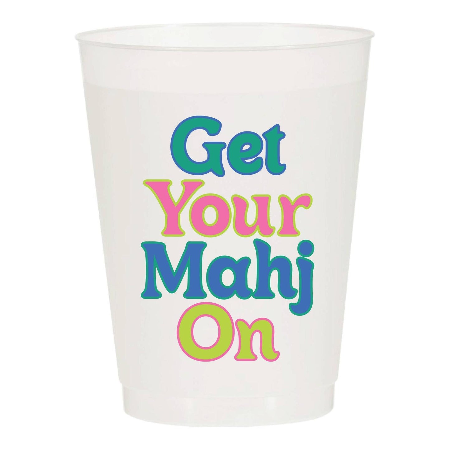 Get Your Mahj On Frosted Cups -Set of 6