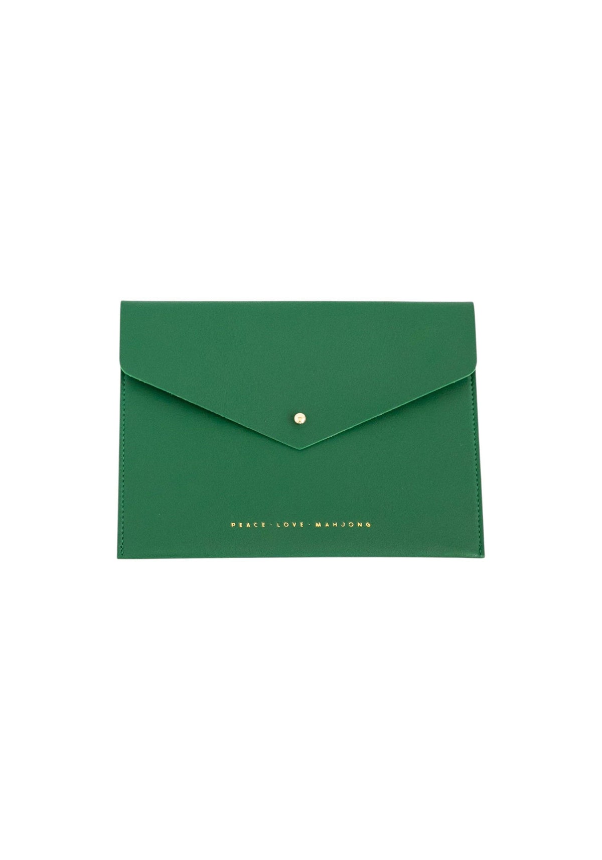 Peace Love Mahjong - Card Clutch: Hunter Green