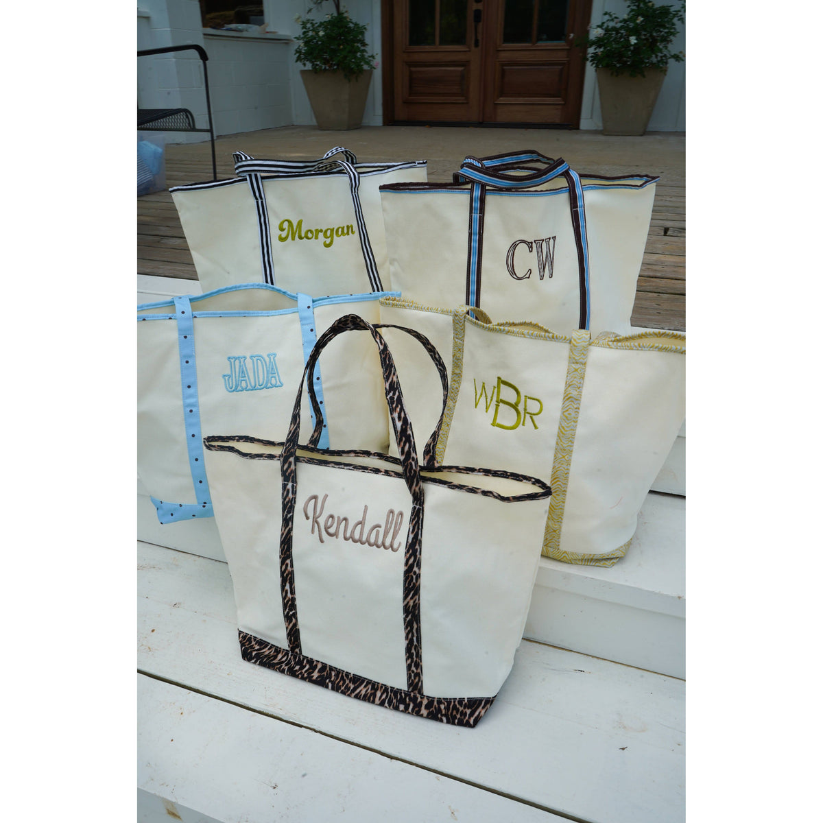 Standard Canvas Tote - Fall Collection | Customizable: Chocolate Stripes - KENZKUSTOMZ