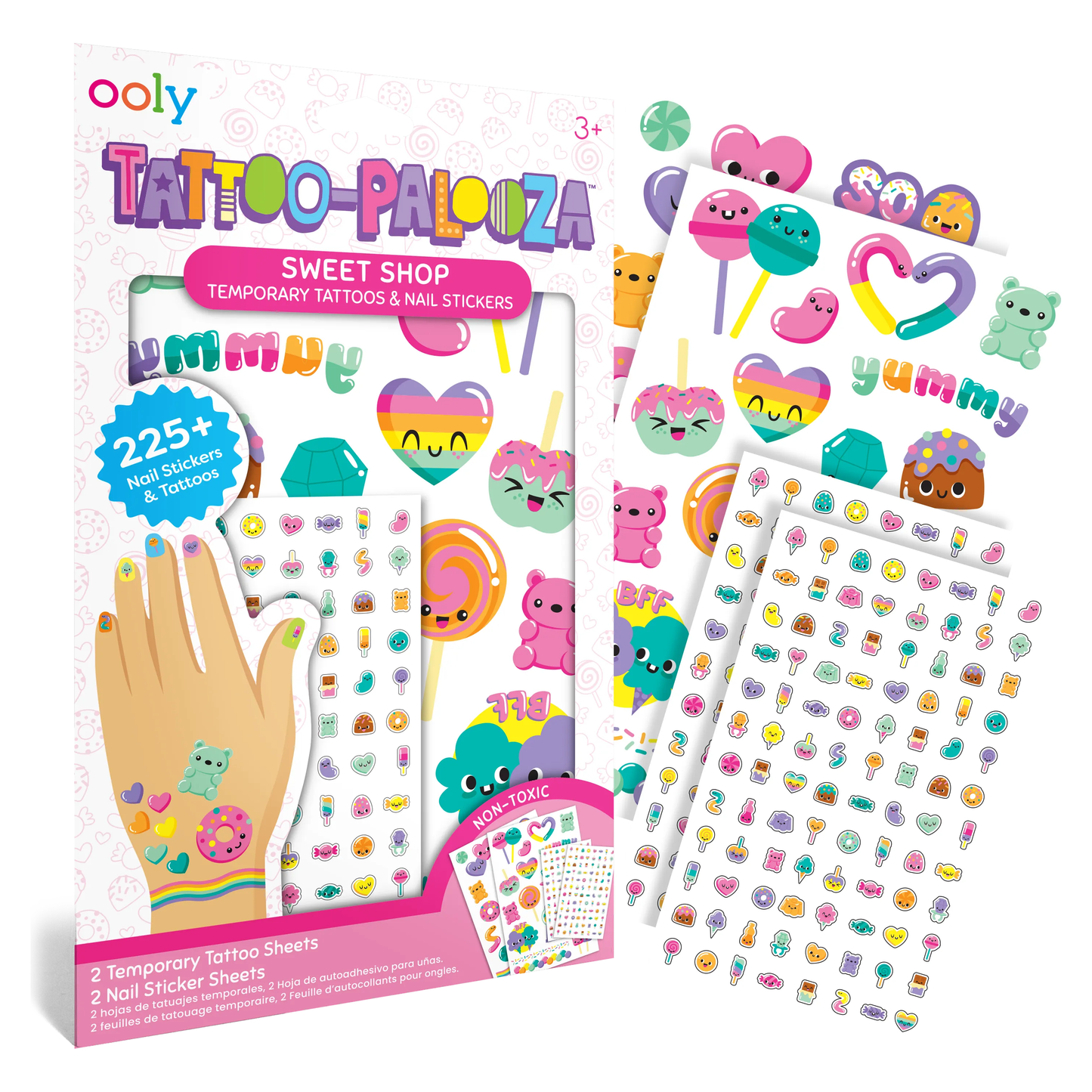 Tattoo Palooza Nail Stickers & Temporary Tattoo- Sweet Shop