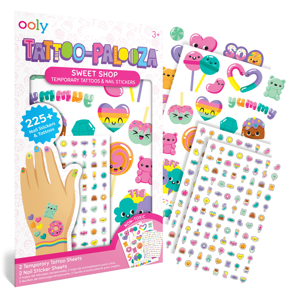 Tattoo Palooza Nail Stickers & Temporary Tattoo- Sweet Shop