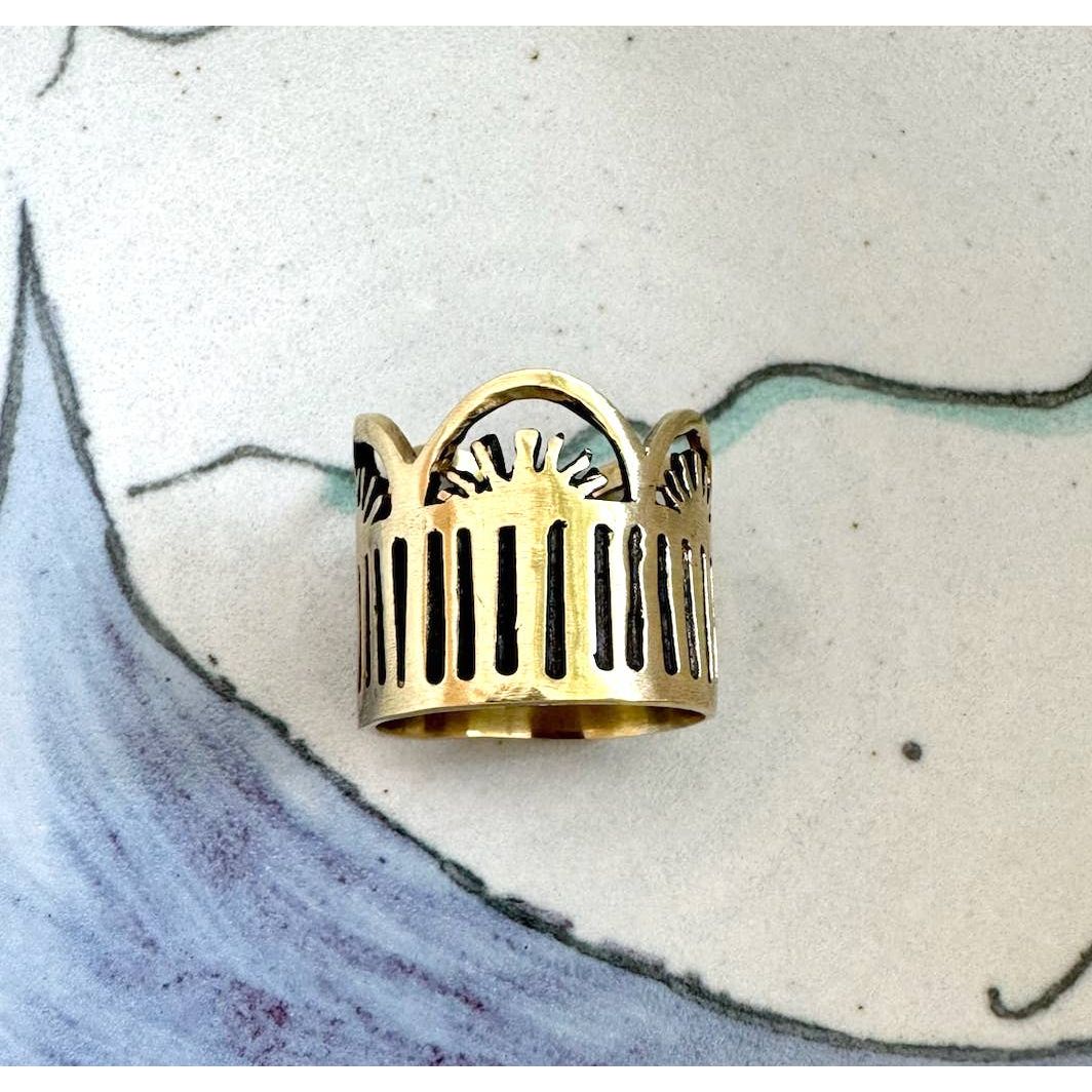 Leah Brass Bandana Slide Ring