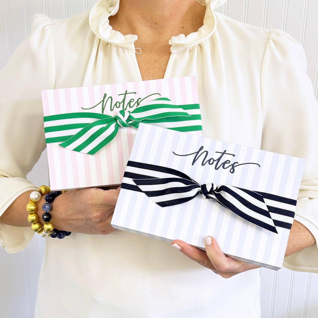 Cabana Stripe "Notes" Slab Notepad | Pink