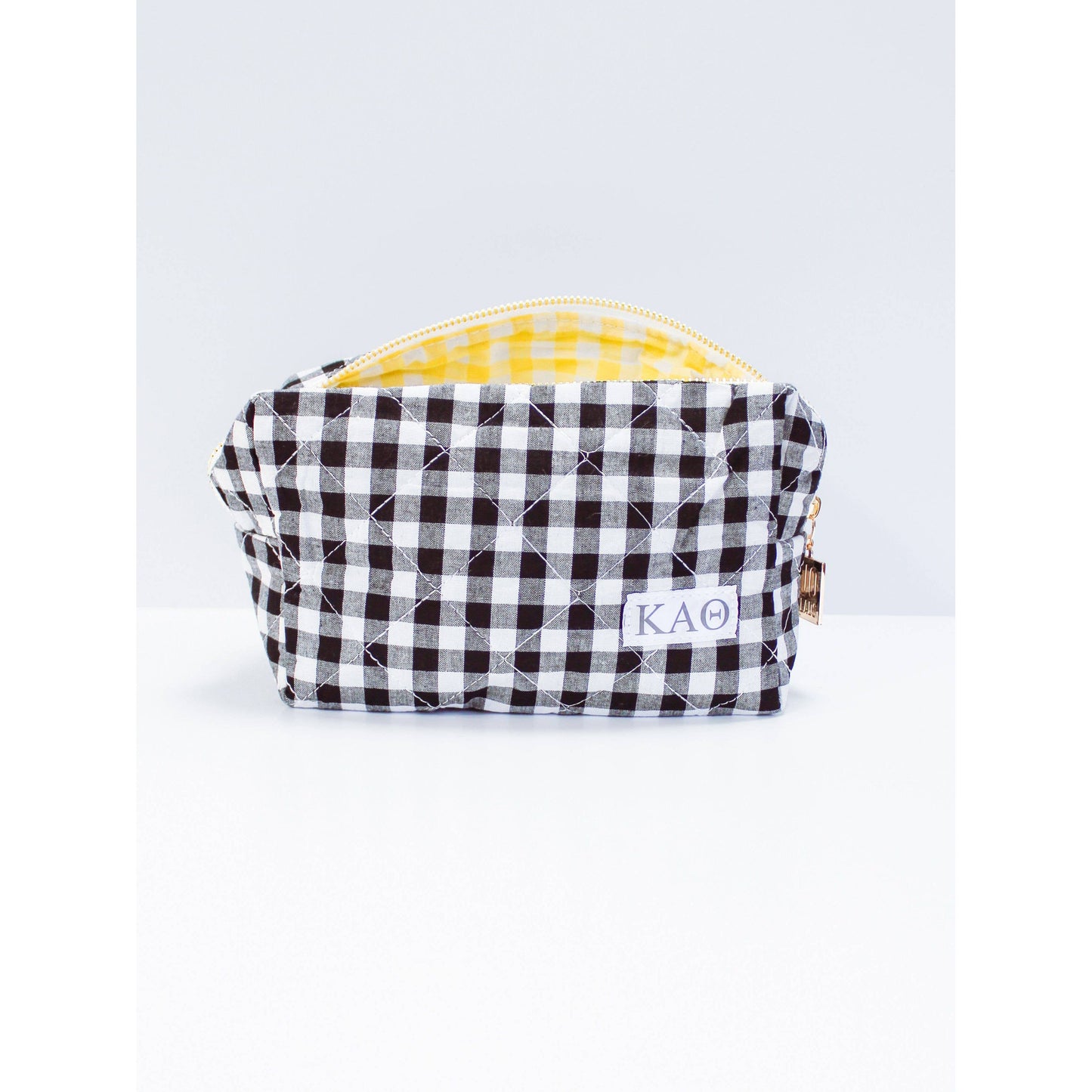 Kappa Alpha Theta Sorority Gingham Quilted Makeup Bag