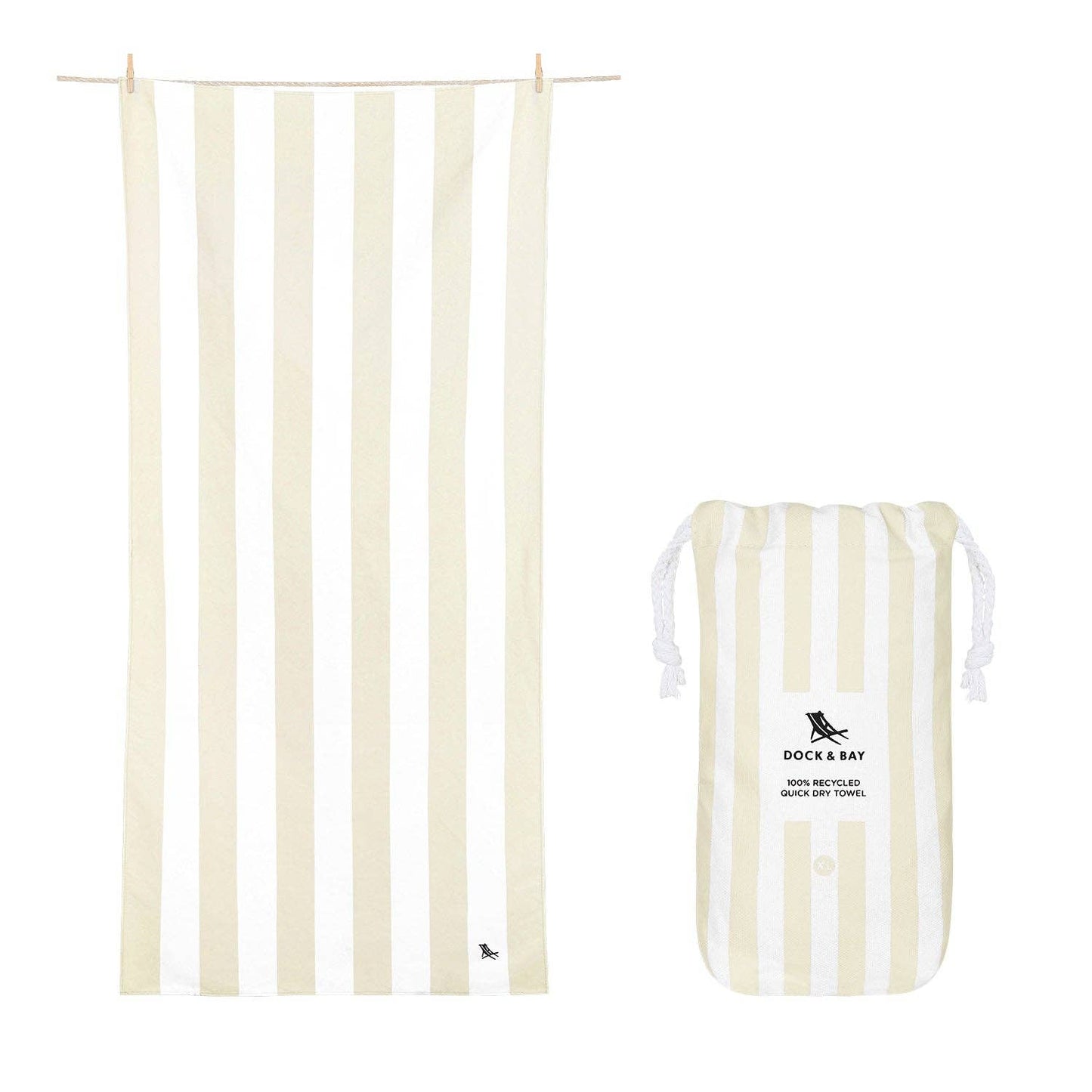 Dock & Bay Quick Dry Towels - Cabana - Bora Bora Beige: Large (63x35")