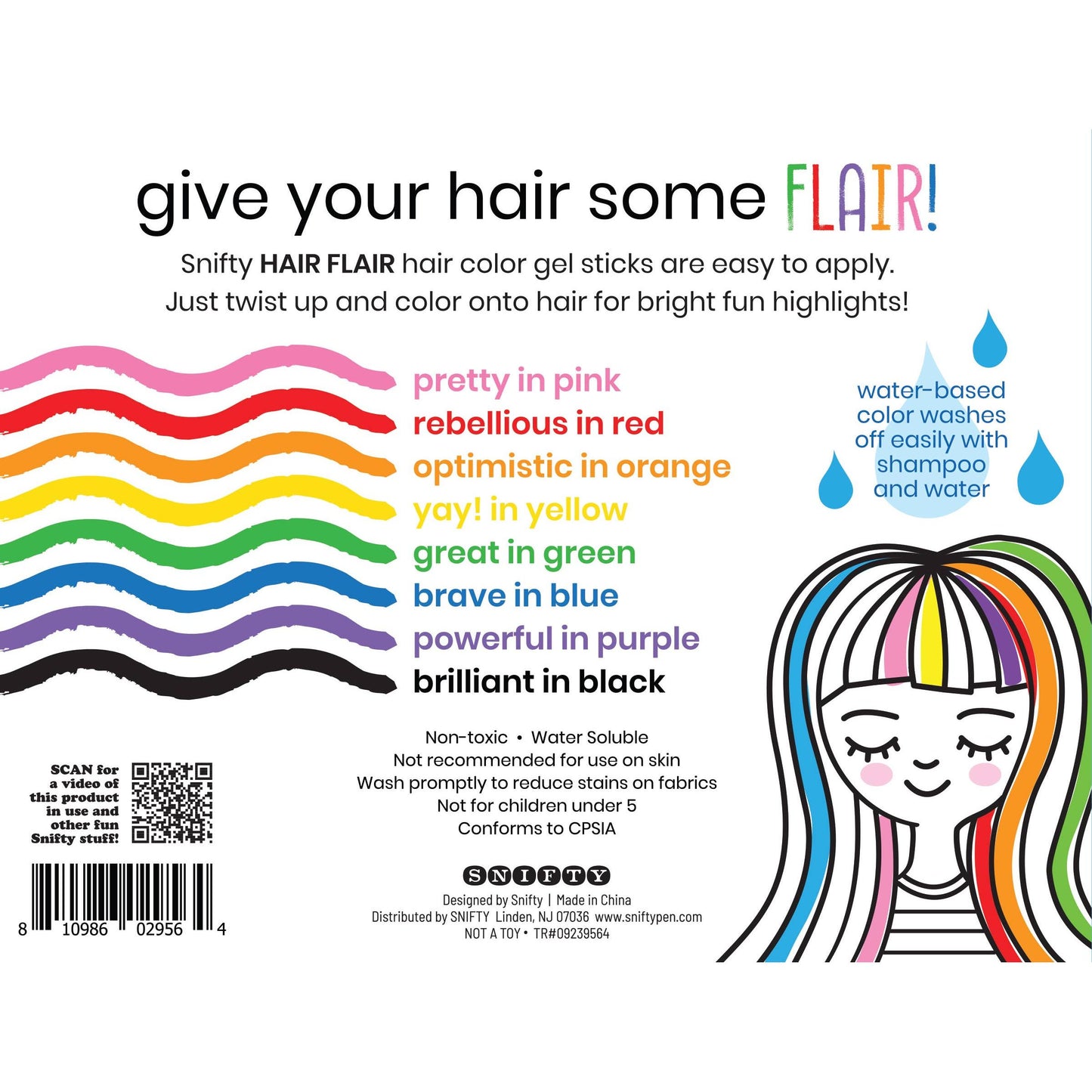 SNIFTY - HAIR FLAIR - Hair Color Gel Sticks Set of 8