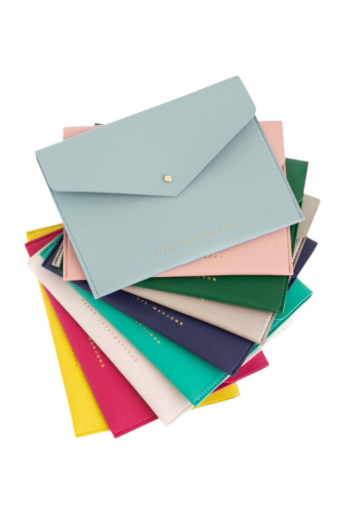 Peace Love Mahjong - Card Clutch: Hunter Green