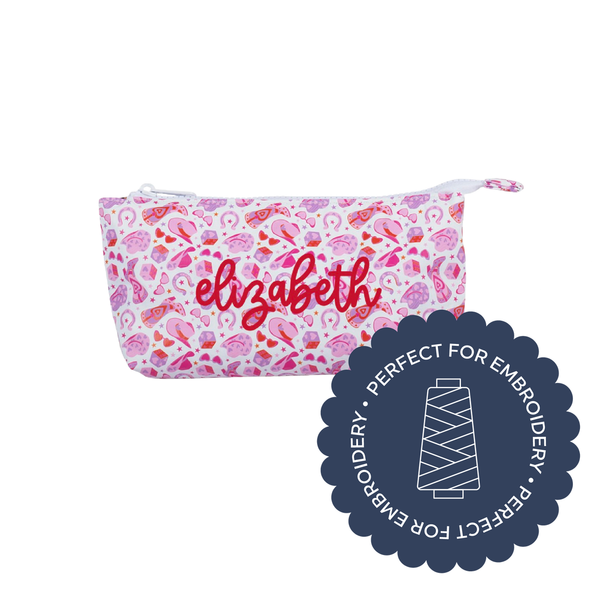 Small Tyvek® Zipper Pouch | Tangerine Gingham