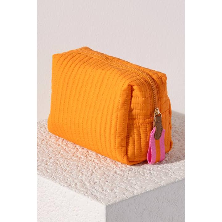 Ezra Large Boxy Orange Cosmetic Pouch