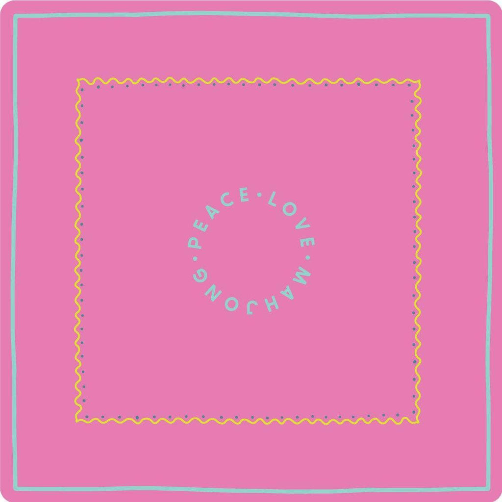 Peace Love Mahjong - Mats: Pink with Yellow & Light Aqua
