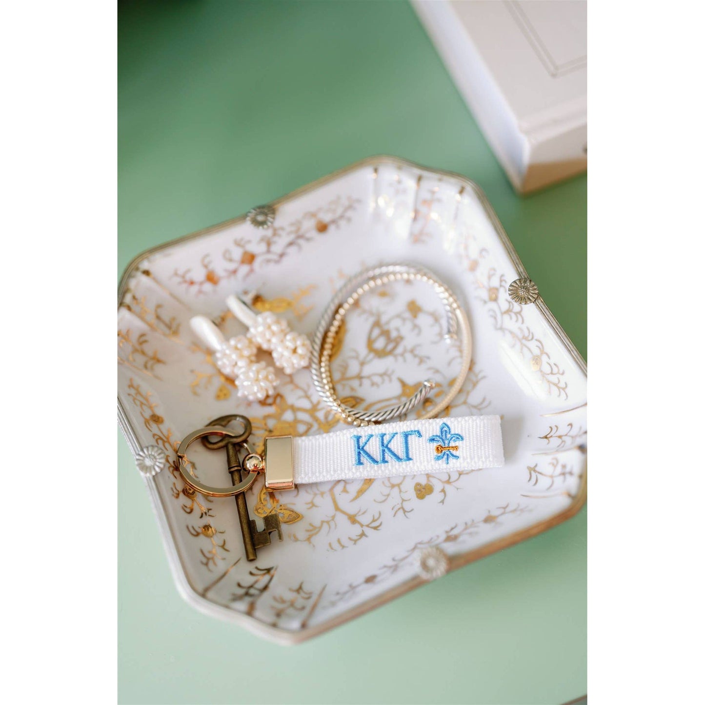 Gracefully Made Art - Kappa Kappa Gamma Embroidered Keychain, Sorority