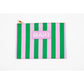 My Fair Mahjong -  Mahjong Card & Accessory Bag: Stripes- Purple & Green