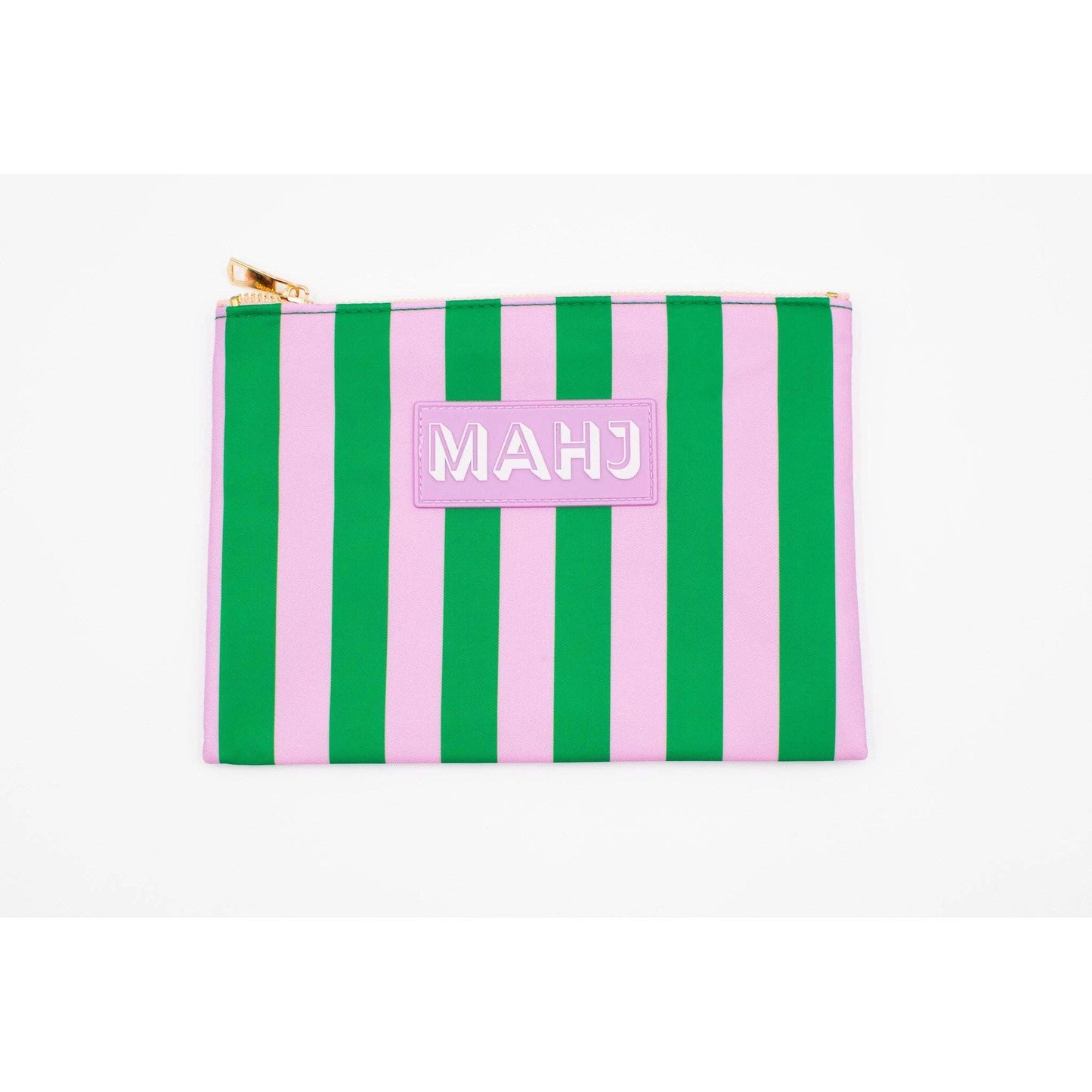 My Fair Mahjong -  Mahjong Card & Accessory Bag: Stripes- Purple & Green