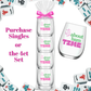 Fabuplates - Mahjong Stemless Tossware 4 ct Set Wine Glasses "It's About Bam Time"