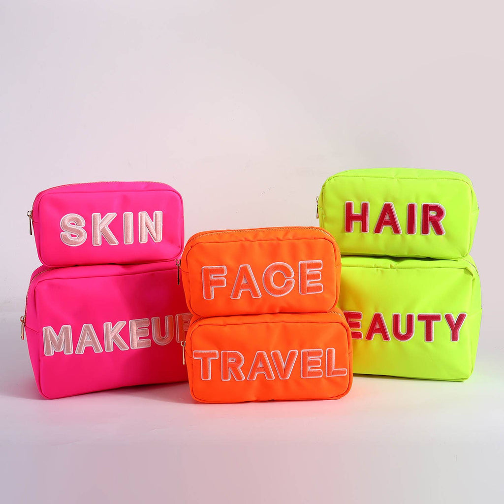 Neon Pink Makeup XL Cosmetic Bag