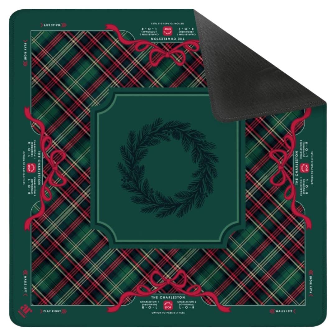 Anders Ruff Design Co. - NEOPRENE Evergreen & Tartan Mahjong Mat | Holiday Christmas