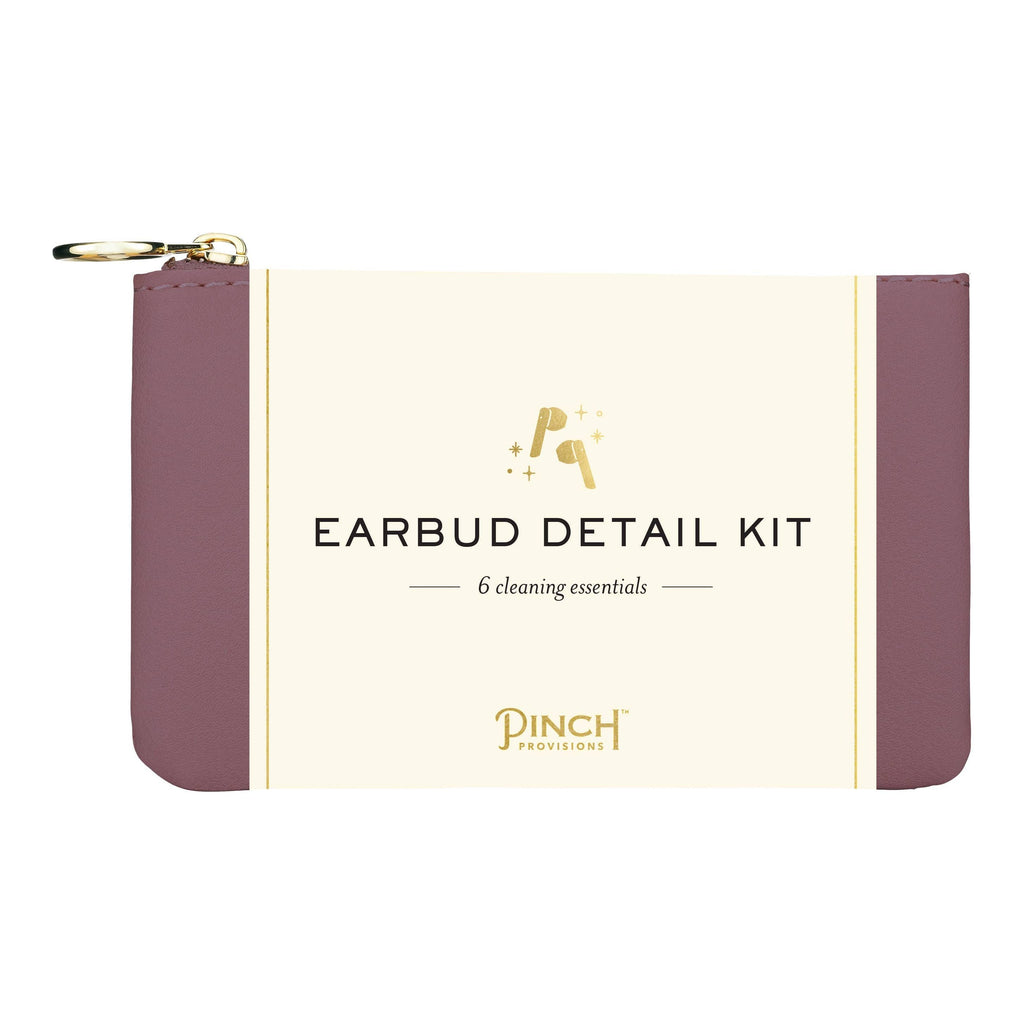 Earbud Detail Kit: Navy Vegan Leather Pouch