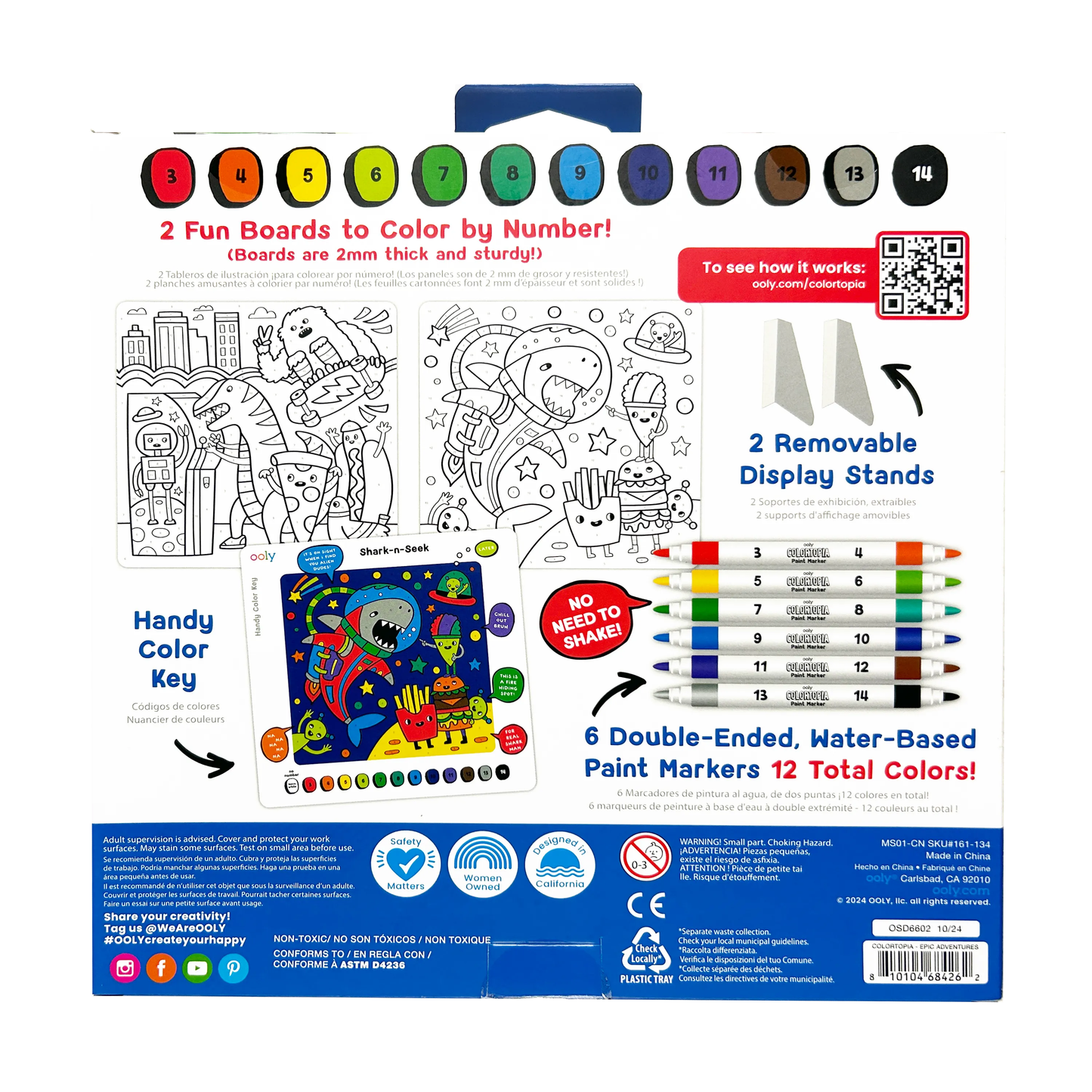 Colortopia Color by Number Paint Marker Kit - Epic Adventure