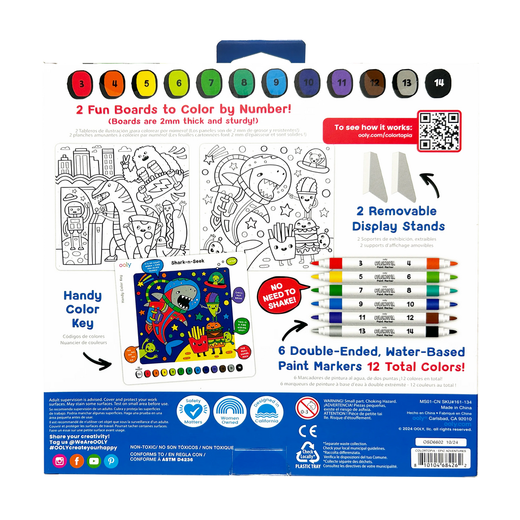 Colortopia Color by Number Paint Marker Kit - Epic Adventure