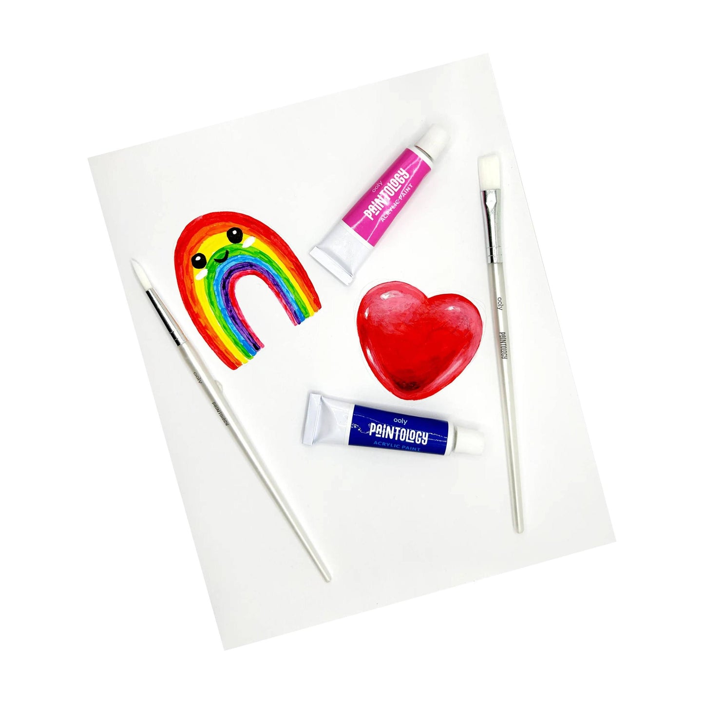 Paintology Acrylic Paints + 2 Brushes - Classic Colors