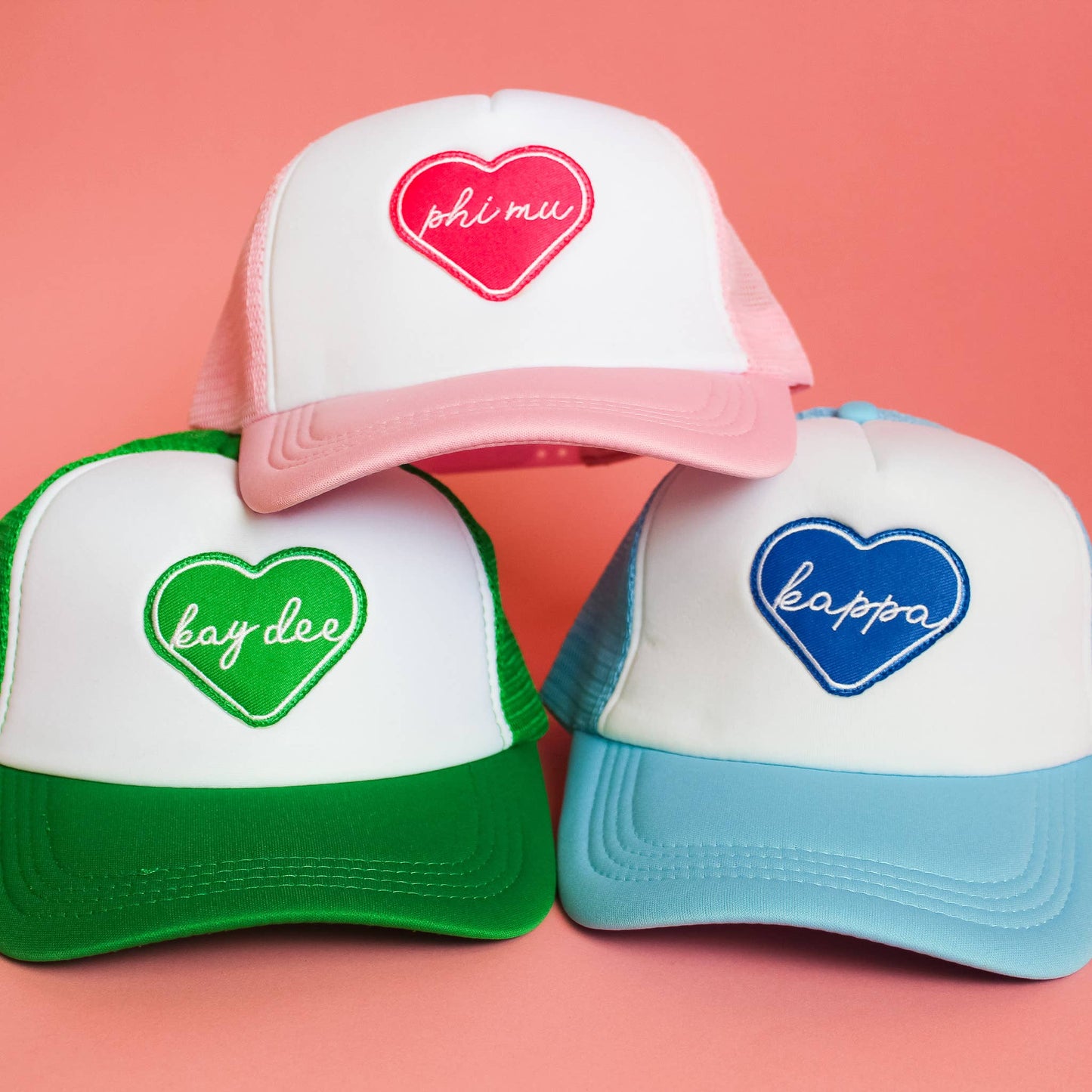 PHI MU Sorority Heart Trucker Hat
