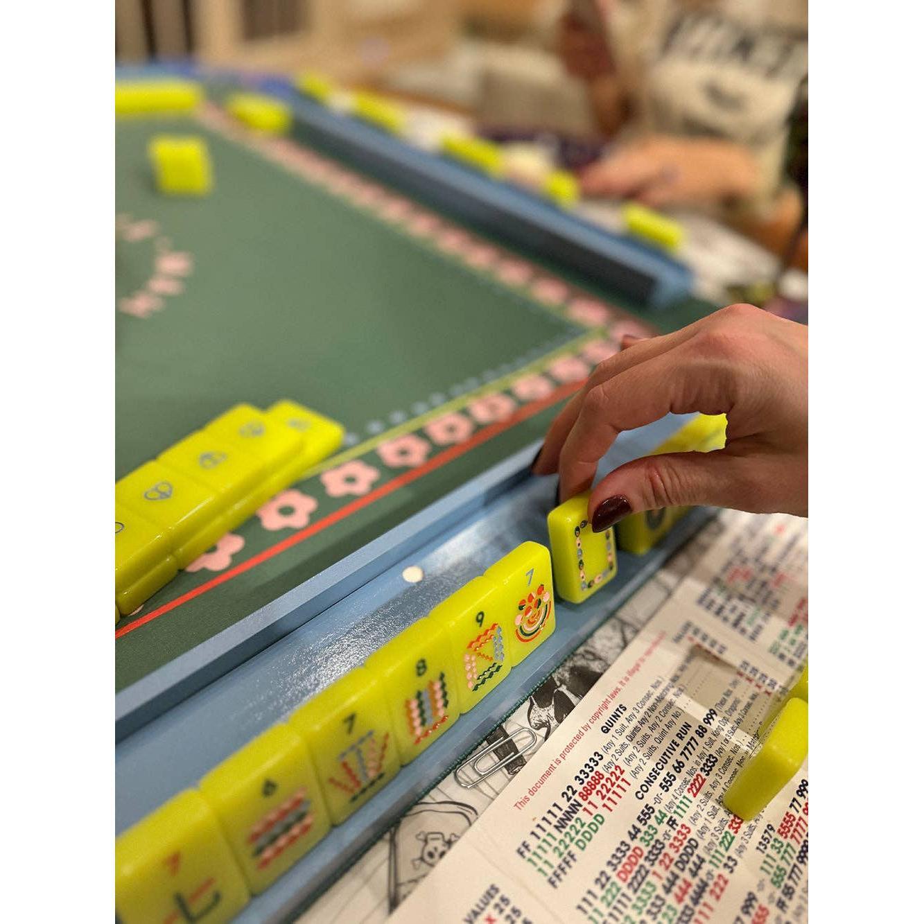 Peace Love Mahjong - Mahjong Racks & Pushers (Set of 4): Dark Green