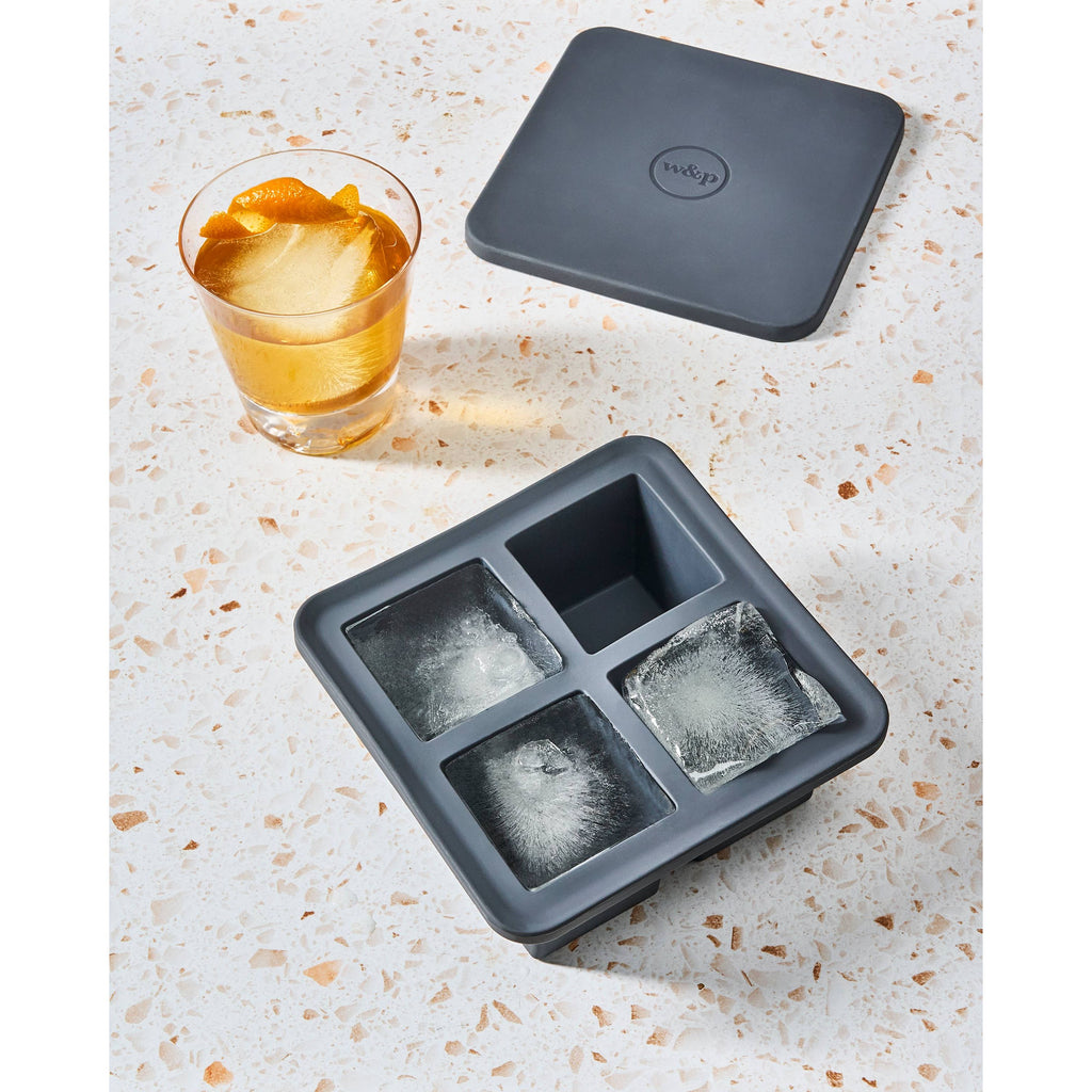 Extra Large XL Cocktail Cube Silicone Ice Tray: Charcoal