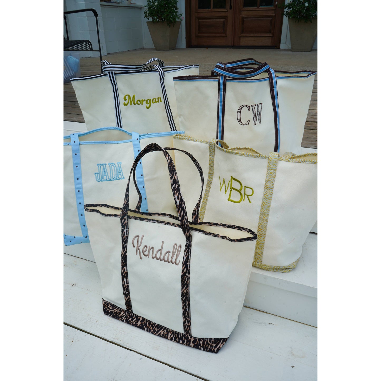 Standard Canvas Tote - Fall Collection | Customizable: Chocolate Stripes - KENZKUSTOMZ