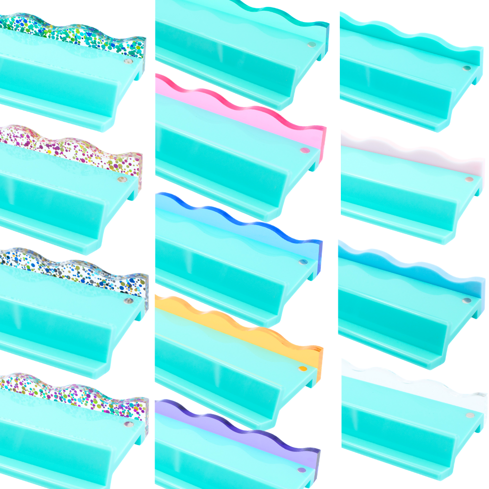 My Fair Mahjong - MAHJONG RACK PUSHERS - MAGNETIC  |  Premium Acrylic  |  Set of 4: Confetti-Wavy-Pink