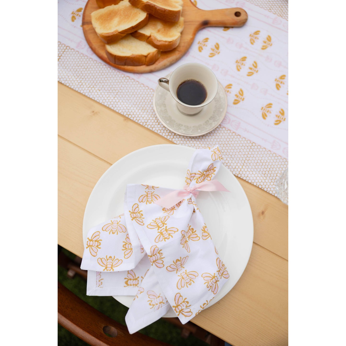 Mended - Table Throw - Honeybee - Rose & Mustard