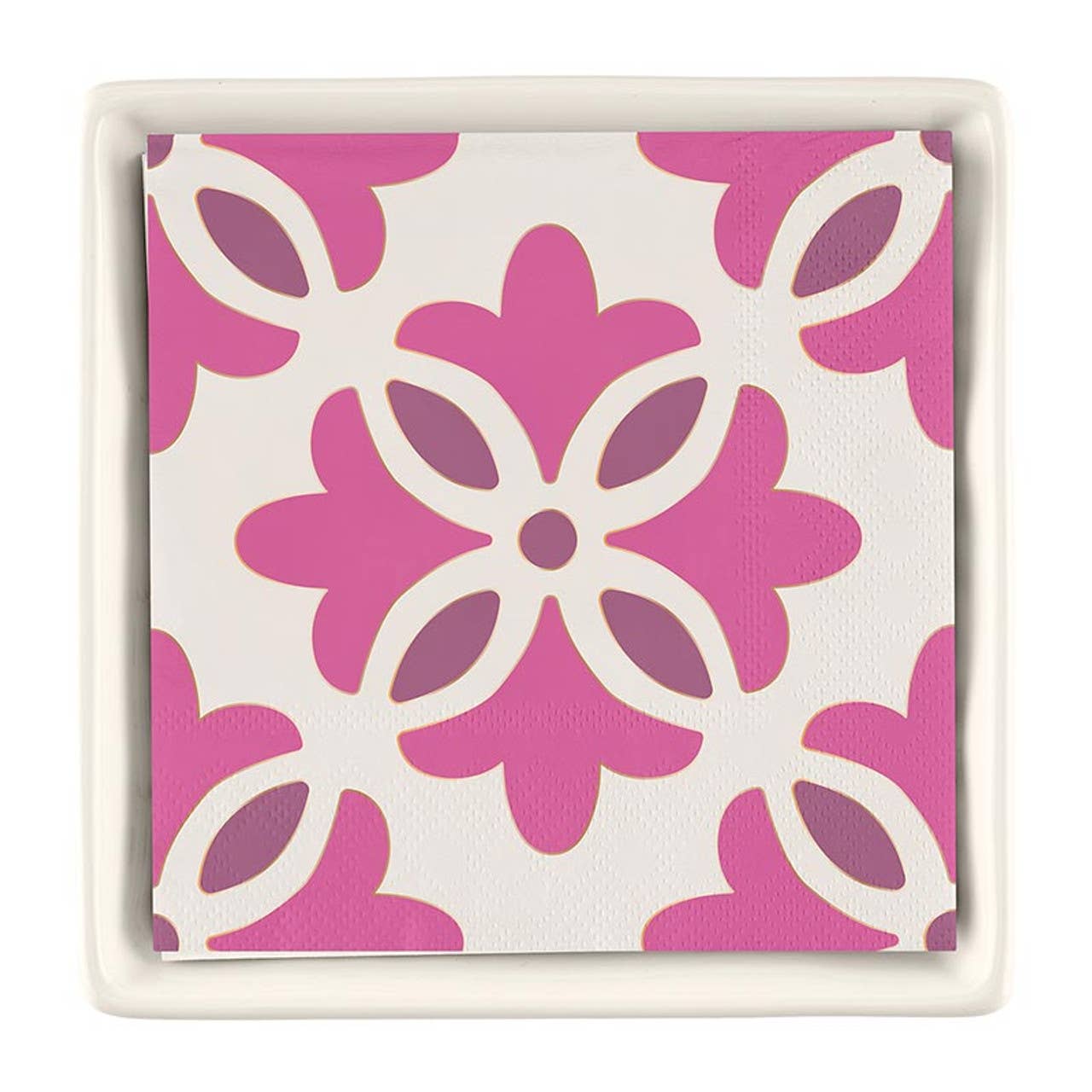 Santa Barbara Design Studio by Creative Brands - Ceramic Napkin Tray + Napkins - Moroccan Tiles: Material