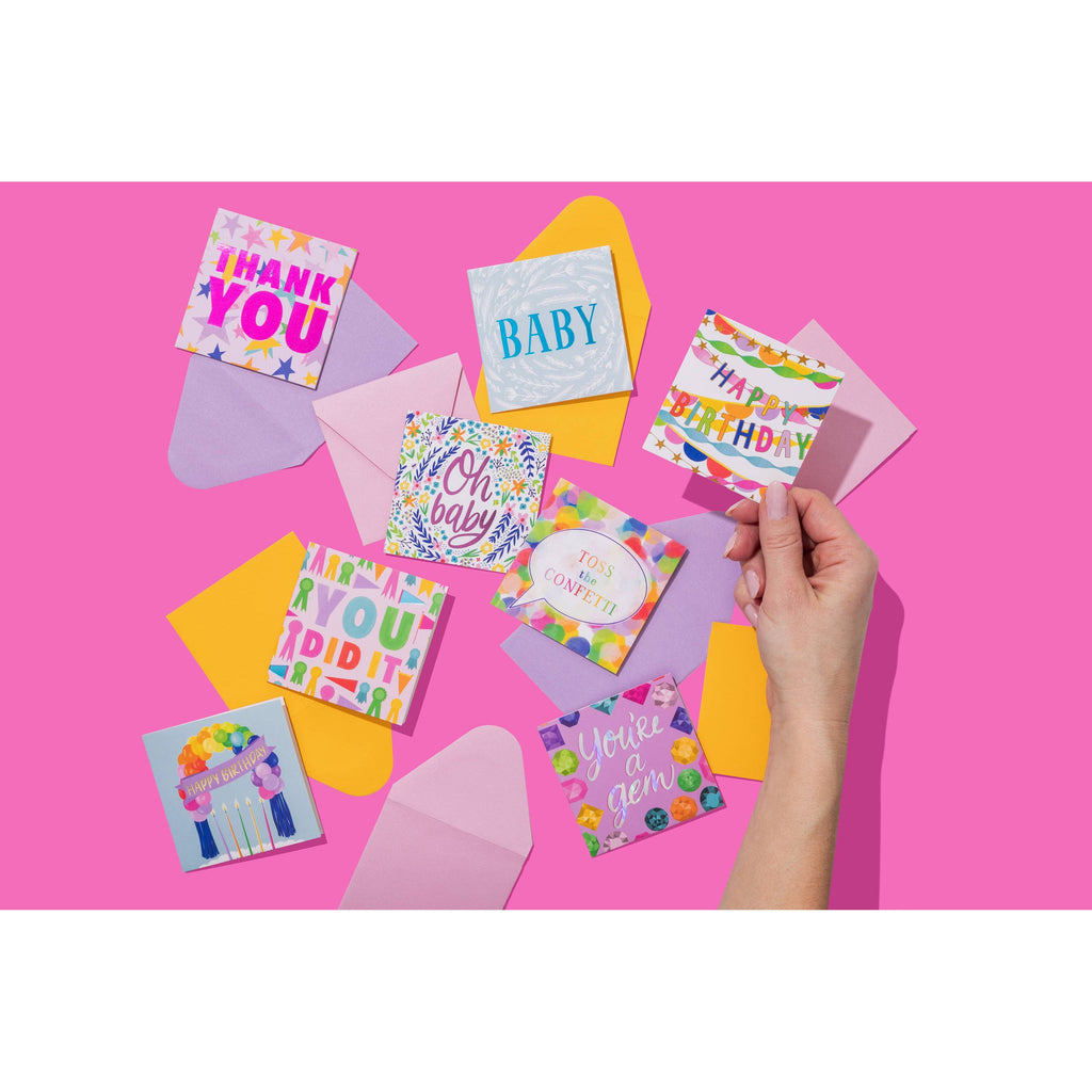 Gift Enclosure Card - "Happy Birthday" - Streamers