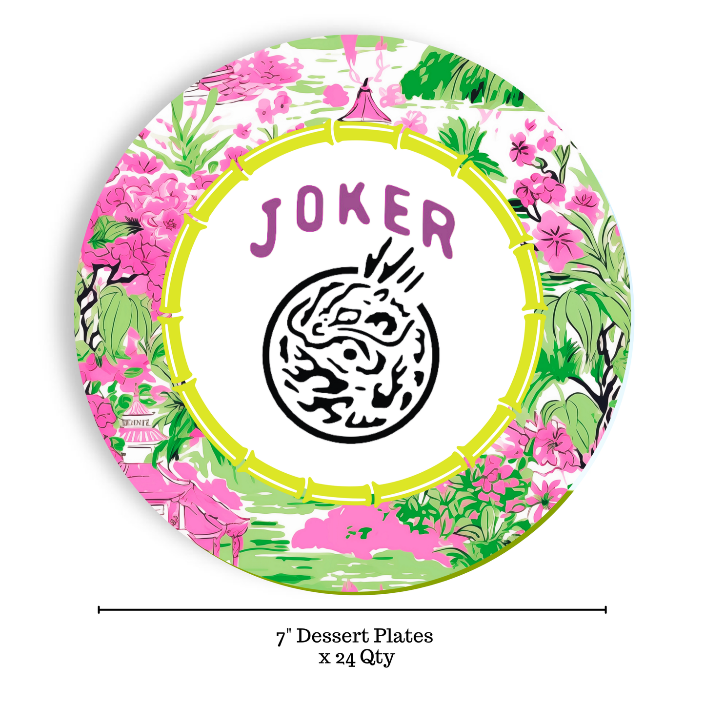 Fabuplates - Mahjong Joker 24ct 7" Paper Plates– Dessert Separates
