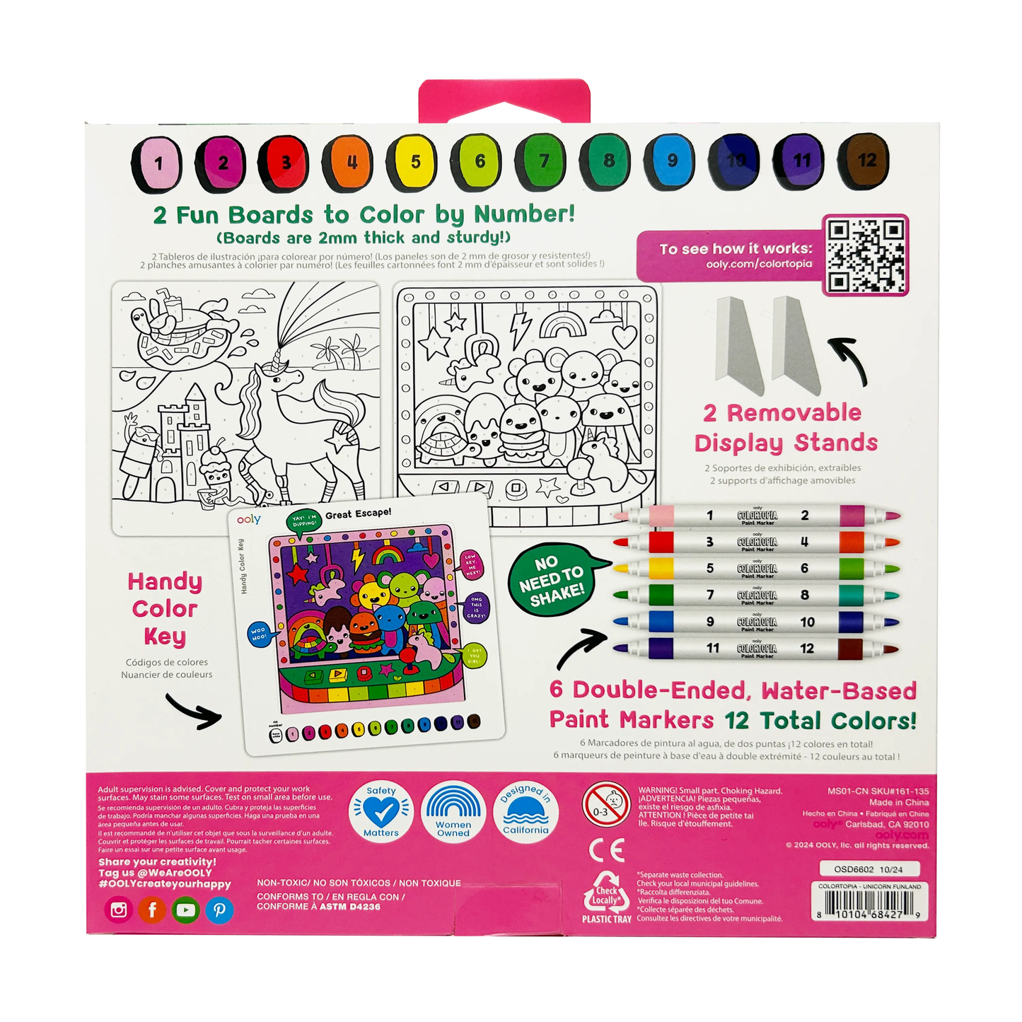 Colortopia Paint Marker By Number Kit - Unicorn Funland