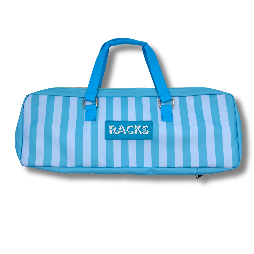LIMITED TIME SALE - My Fair Mahjong - Mahjong Rack Bag  |  Fits 20" Racks + Folded Mat : Stripes- Green & Blue Rack Bag