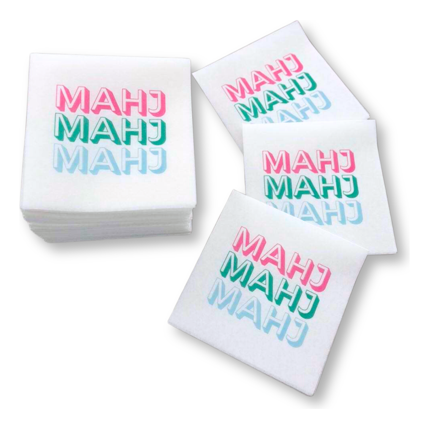 My Fair Mahjong - Mahj Mahj Mahj Cocktail Napkins - 50-Pack | 5'' x 5''