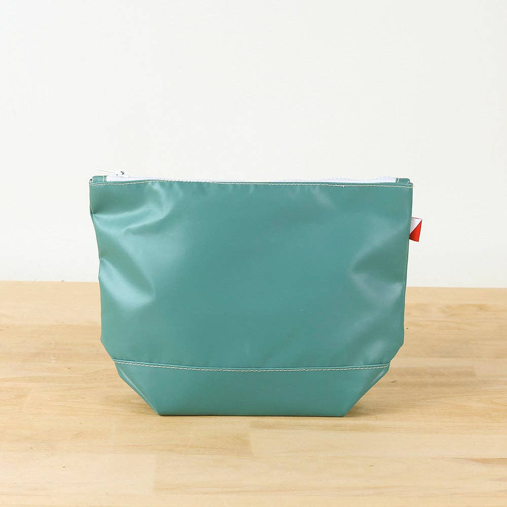 ShoreBags - Big Sur Splash Zip Pouch: Capri Blue / 11"W x 8"H x 3.5" D