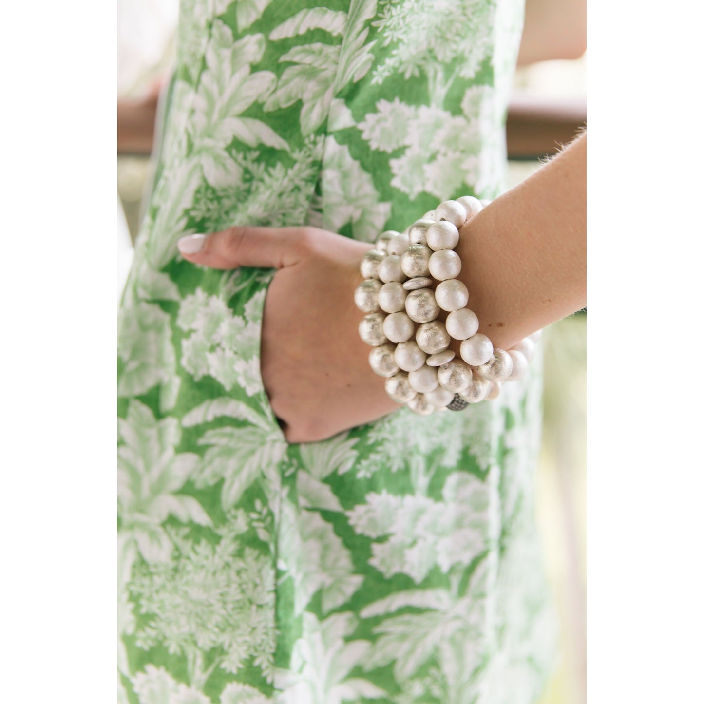Olivia Cotton Pearl & Gold Bracelet (12mm)