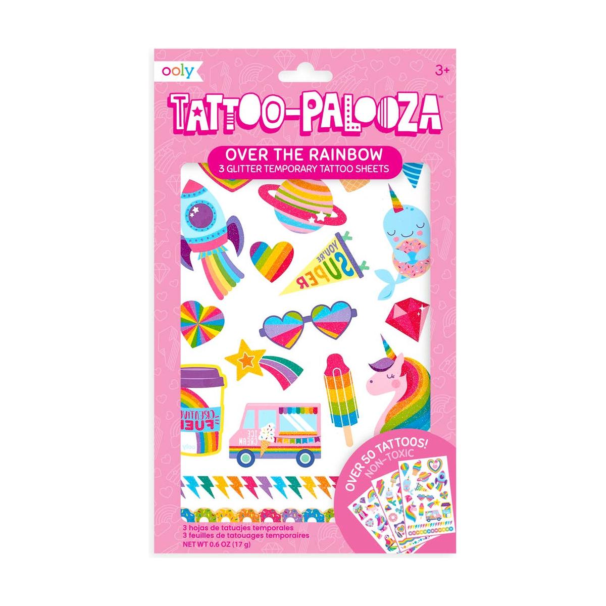 Tattoo Palooza Temporary Glitter Tattoo: Over The Rainbow