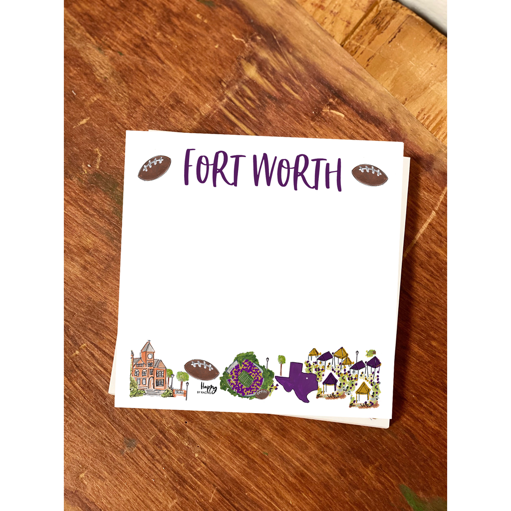 Fort Worth, TX Chunky Notepad-Stationery Writing Pad-100 Pag