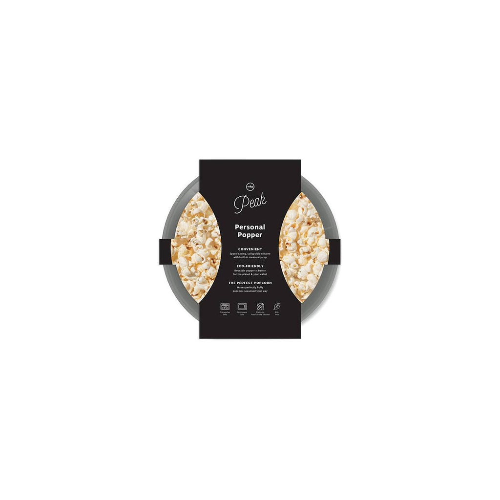 Popcorn Popper Silicone Reusable Maker- Personal Mini Size: Charcoal