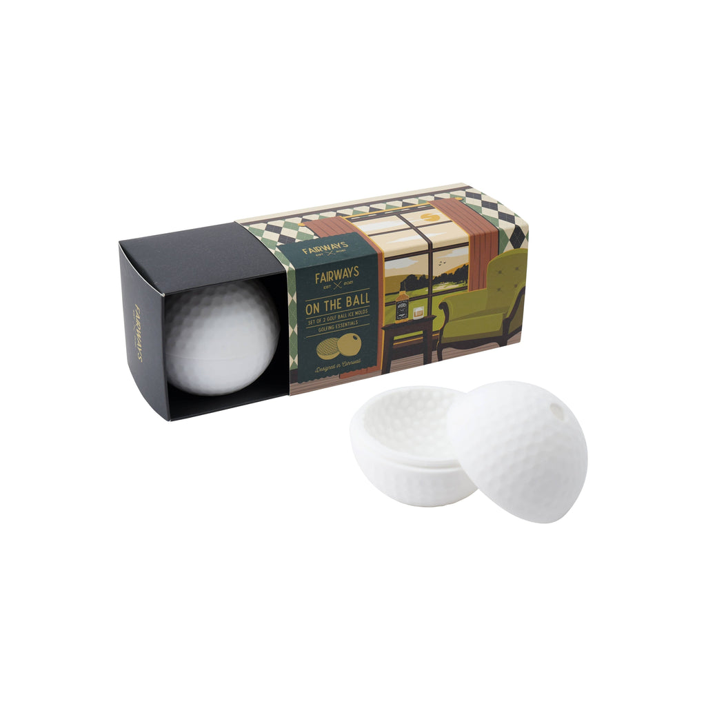Fairways Set of 2 Golf Ball Ice Molds In Gift Box