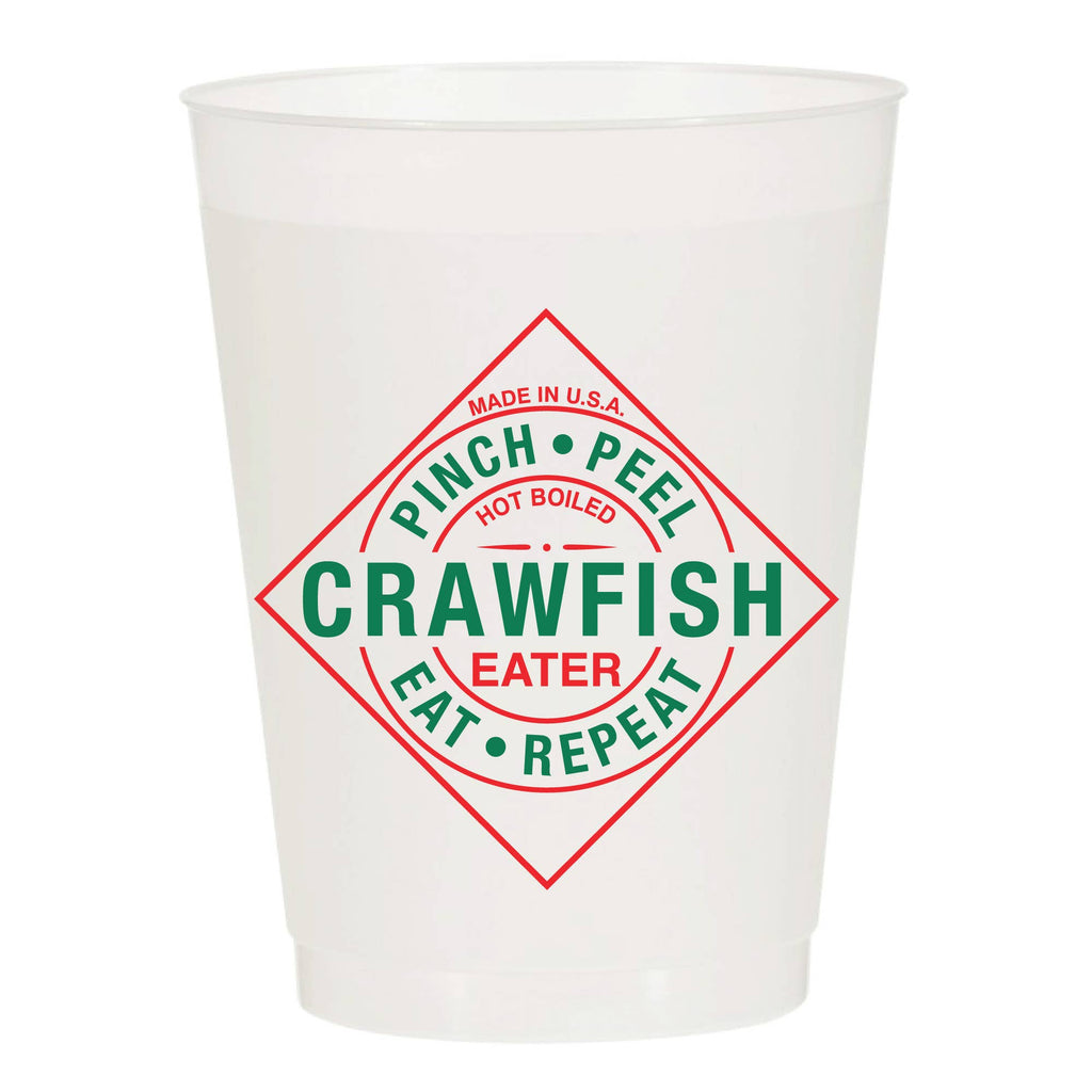 Pinch Peel Eat Repeat Crawfish Hot Sauce Frosted Cups - Boil: Pack of 6