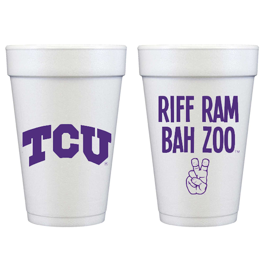 Foam Cup - TCU-Texas Christian Univ/Riff Ram (10 ct bag)