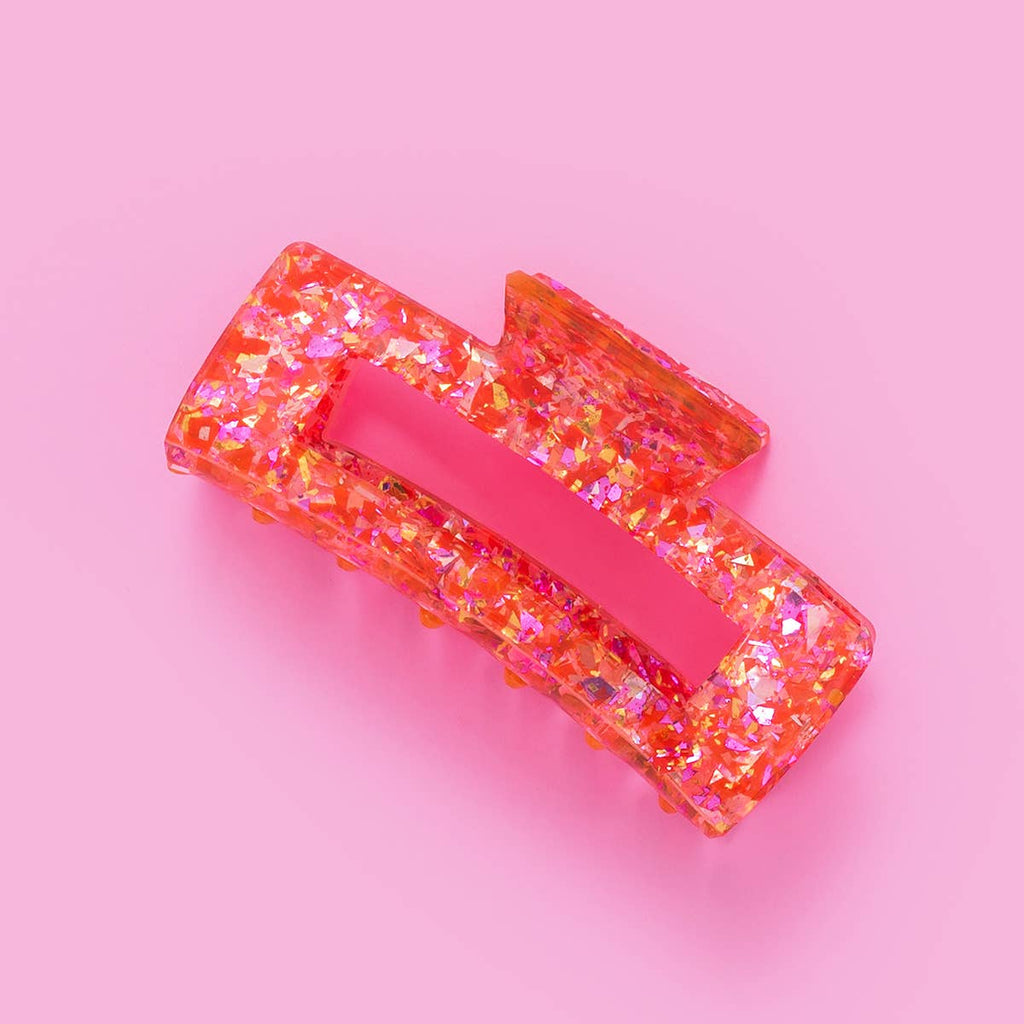 Red + Pink Confetti Claw Clip