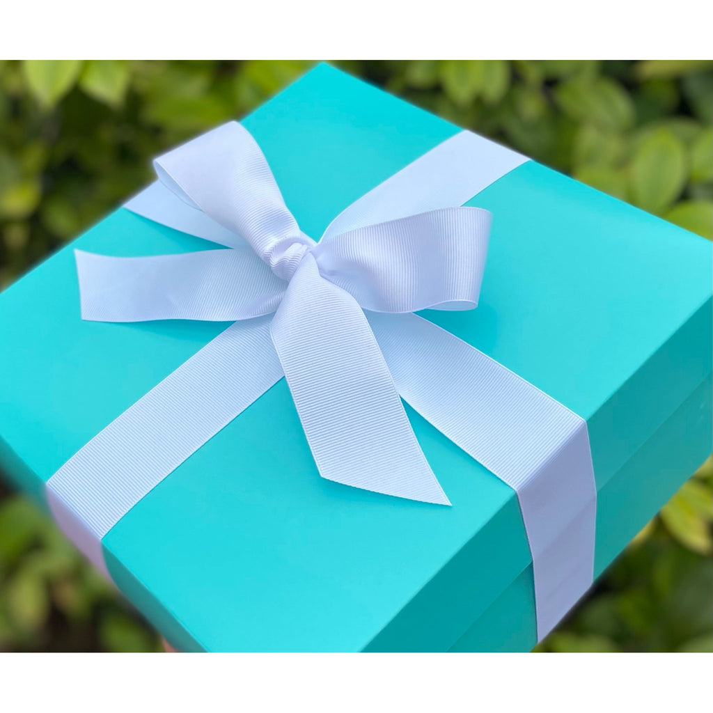 Robin's Egg Blue Gift Box with White Ribbon