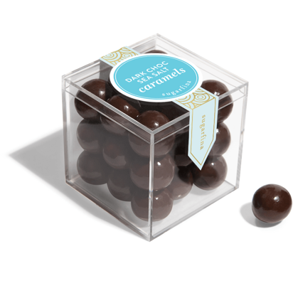 Dark Chocolate Sea Salt Caramels Candy Cube