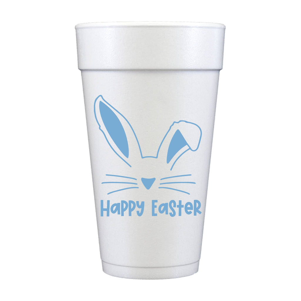 Bunny Ears Blue Happy Easter Foam Cups - Easter